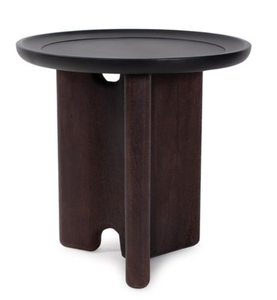 Mesa de Centro Redonda de Madera de Lujo LMB con Acabado Oscuro, Diseño Moderno para Sala de Estar - Product Image 3
