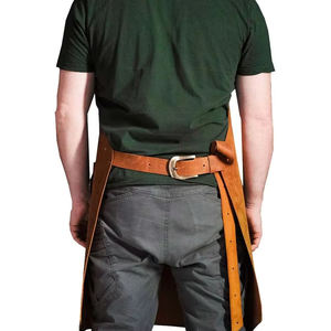 Tablier de travail en cuir de vachette véritable, fait main, confortable, robuste, avec poches pour chef boucher - Product Image 3