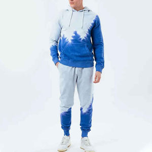 Conjunto Deportivo de Hombre de Alta Calidad en Felpa con Diseño Tie-Dye, Sudadera con Capucha y Pantalones Deportivos Transpirables para Invierno - Product Image 1