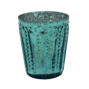 แก้วเทอร์ควอยซ์สำหรับตกแต่งบ้าน,เทียนแก้วขนาดเล็กสไตล์คลาสสิกเชิงเทียนแก้วและภาชนะใส่เทียนแฮนด์เมด - Product Image 1