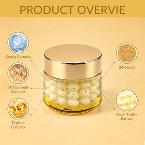 Crème hydratante de luxe à l'or 24 carats, extrait de truffe noire, rétinol, crème anti-âge 24 carats pour raffermir la peau et réduire les rides - Product Image 2