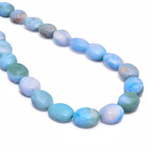 Cuentas Sueltas Ovaladas Lisas de Larimar AAA+ de 8x10 mm, Cuentas Sueltas de Larimar Natural Multicolor Dominicano, Piedras Preciosas Semipreciosas para la Fabricación de Joyas - Product Image 2