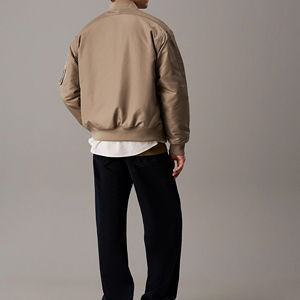 New Fast Shipments Winter Casual Men's One-Piece Eco-Friendly Breathable Reversible <b>Fleece</b>-<b>Lined</b> Bomber <b>Jacket</b> Customized - Product Image 4