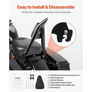 Dyna 2006-2017 Sissy Bar Backrest 27 in Height <b>Motorcycle</b> <b>Seats</b> & Backrests - Product Image 5