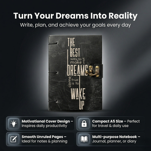 Cuaderno de cartón vintage A5 con cierre de candado | Diario de Papel Hecho a Mano de 200 Páginas, Planificador de Viajes, Regalo Ecológico - Product Image 3