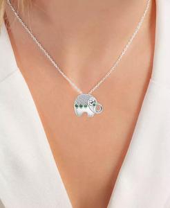 Zirconi cubici e Nano verde coltivato in laboratorio (1/10 ct. T. w.) Buona fortuna collana pendente elefante bambino, estensore 16 "+ 2" | Macy's - Product Image 2