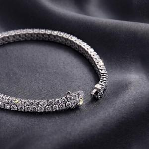 Bracelet tennis unisexe en or massif 14 carats avec diamants de laboratoire, sertissage griffe, certifié IGI, bijoux de mariage classiques AMBER JEWELS T-3571 - Product Image 4