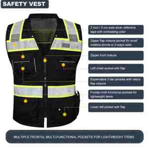 Factory Wholesale Reflective Safety Clothing Polyester <b>Night</b> Work WearJacket Safety Vest Reflective Vest with logo - Product Image 4