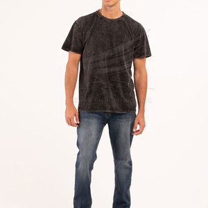 T-shirt pour homme de haute qualité 100% coton, lavage à l'acide, coupe classique, léger, respirant, couleur et logo personnalisés - Product Image 6