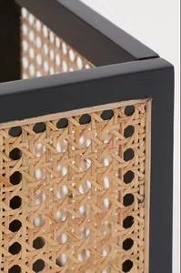 Cesta de Almacenamiento de Ratán con Marco de Madera Oscura, Organizador Elegante y Funcional, Ideal para la Sala de Estar, el Dormitorio y la Cuarto de Almacenamiento - Product Image 6