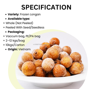 Bolas de Longan Congeladas IQF BQF, Fruta Natural Entera con Conservación de Agua para Exportación, Empaque a Granel - Product Image 3