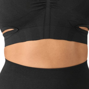 Soutien-gorge de sport athlétique à maintien moyen pour femme noire, doux et extensible, idéal pour le fitness, la course, le yoga et la gym - Product Image 4