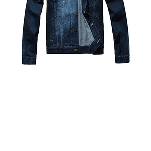 LUXE ATTIRE INDUSTRY Men's Winter Denim Jacket 100% Cotton Breathable Turn-Down Collar <b>Covered</b> <b>Buttons</b> Casual Outerwear - Product Image 5