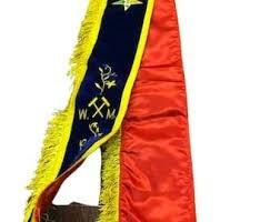 Cinturón Masónico OES W.M., Cinturón de la Orden de la Estrella de Oriente para Matrona Distinguida, Terciopelo Morado con Flecos Dorados y Forro Rojo - Product Image 3