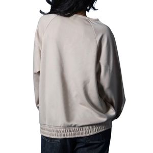 Women Crew Neck Sweatshirt Oversized V Cut <b>Pullover</b> Fleece Top Drop Shoulder Casual Streetwear Training <b>Jumper</b> 100% Cotton Front - Product Image 2