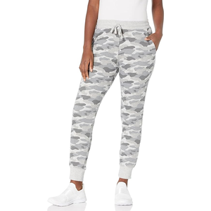 Pantalones Deportivos de Camuflaje Gris para Mujer, Cintura Media, Cordón Ajustable, Largura hasta el Tobillo, Casuales, para Otoño, con Bolsillos, Tejido de Algodón y Elastano - Product Image 5