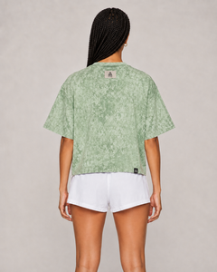 T-shirt Femme Coupe Droite Col Rond Délavé à l'Acide Broderie Personnalisée Logo Style Urbain Été 100% Coton – Meilleure Vente - Product Image 2