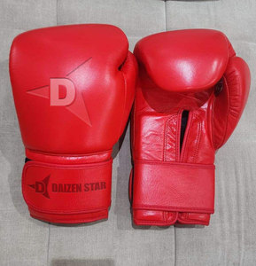 Daizen Star Tan Leather Boxing Gloves Lace-Up Adjustable Wrist <b>Strap</b> for Adults Training Gear - Product Image 4