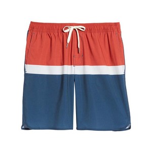 <b>Men</b> Color Blocked Board Shorts Red White Blue Drawstring Waist Quick Dry Casual Swim <b>Trunks</b> - Product Image 5