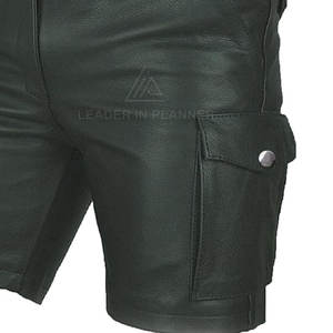 Shorts en cuir pour hommes, style nouveau, sur mesure, prix bas, couleur unie, respirants, légers, en vente en ligne - Product Image 6