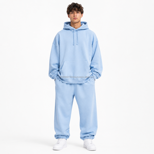 Chándal Deportivo Otoñal Personalizado con Bordado, Talla Grande para Hombre, 400GSM, 100% Algodón, Estilo Holgado, Ropa Urbana - Product Image 1