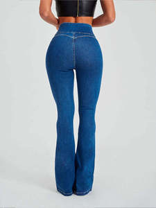 Best Price High Quality Plus Size Women's Vintage Eco-Friendly Breathable Streetwear Casual Sand Wash Midweight Denim <b>Cargo</b> - Product Image 2