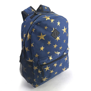 Custom Colour Star Print Nylon <b>Backpack</b> Kids School Bag Lightweight Bookbag with Side Mesh Pocket Padded <b>Straps</b> - Product Image 4