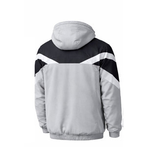 Veste coupe-vent à capuche pour homme, fermeture éclair quart de tour, color block, poches latérales, vêtement d'hiver respirant et léger, longueur intégrale - Product Image 3