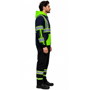 OEM Customized Logo Safety <b>Jacket</b> <b>Hi</b>-<b>Vis</b> Winter <b>Softshell</b> Work Protective Reflective Waterproof LED Flash Hoodie Lightweight - Product Image 5