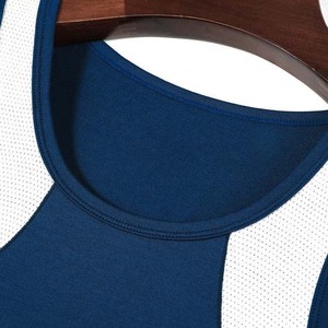 Camiseta Deportiva Azul sin Mangas con Cuello Redondo para Hombre, Chaleco de Punto de Secado Rápido, Color Sólido, Ropa Deportiva para Gimnasio y Entrenamiento - Product Image 6