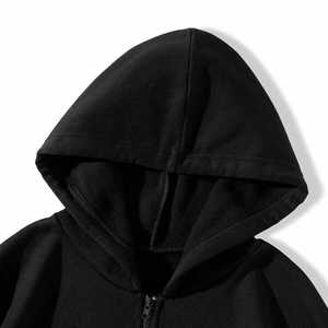 Sudadera con Capucha de Forro Polar Personalizada para Hombre, con Pedrería, Estampado 3D Hinchado, Bajo sin Rematar, Color Liso, para Invierno, con Logotipo Personalizado - Product Image 3