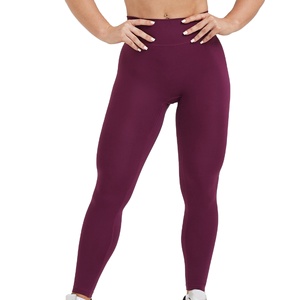 Leggings de yoga pour femmes de haute qualité, taille mi-haute, extensibles, séchage rapide, respirants, logo personnalisé, leggings de sport unis - Product Image 1