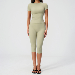 Ensemble de yoga sans couture pour femmes, soutien-gorge de sport et leggings taille haute, deux pièces, vêtements de fitness, vêtements de sport pour la salle de sport - Product Image 3