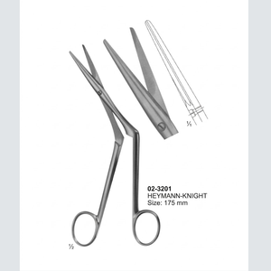 Tijeras Nasales Heymann Knight de 175 mm, Instrumentos Quirúrgicos ORL de Acero Inoxidable, Tijeras Angulares para Corte Nasal, Herramientas Médicas - Product Image 2