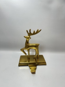 Support de chaussettes de Noël en aluminium doré en forme de renne, figurine de cerf moderne, décoration de Noël nordique, vente en gros, fabricant OEM - Product Image 1