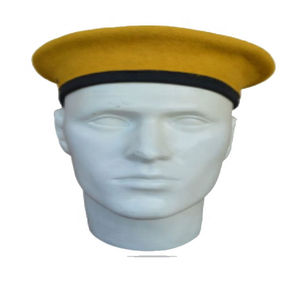 Yellow Wool Beret <b>Hat</b> With Black <b>Band</b> Unisex Adult Casual Four Seasons 56-58CM Head Circumference - Product Image 3