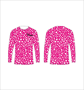 T-shirt à manches longues à pois roses pour homme, col rond, séchage rapide, vêtements de sport décontractés, imprimé par sublimation, coupe classique - Product Image 1