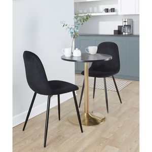 Tavolo da Pranzo o da Bar Regolabile in Metallo Oro Pebble e Legno Nero, Stile Contemporaneo/Glamour - Product Image 5