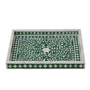 Plato de Cóctel Decorativo Geométrico Premium con Incrustaciones de Hueso Hechas a Mano, Ecológico y No Tóxico - REHMAN CRAFT, Diseño Tradicional - Product Image 5