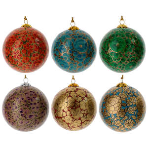 Ensemble de boules de Noël modernes en velours noir avec motifs dorés en relief, décorations suspendues pour la décoration de l'arbre - Product Image 4