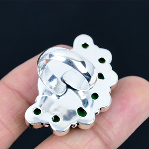 Bague alternative en pierres précieuses naturelles multicolores en forme de demi-fleur, cadeau de bijoux spécial pour maman, bijoux floraux - Product Image 3