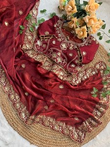 Sari en satin Royal Aura, Sari en satin Golden Bloom, Sari en satin Diamond Drape, Sari en satin brodé Signature - Product Image 3