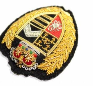 High Quality Custom Design Fashion Canvas Fabric Handmade Embroidery Badges Bullion Wire Badge Crown Embroidered Patch 3D - Product Image 2
