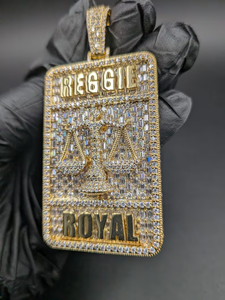 Collar con Colgante de Nombre Personalizado, Estilo HipHop, Joyería Brillante con Diseño de Balanza de la Justicia, Aspecto de Diamante Moissanite, para Amantes de la Moda - Product Image 4