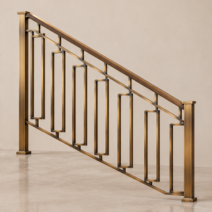 Rampe d'escalier en bronze géométrique pour hôtels de luxe modernes, villas et intérieurs d'escaliers contemporains - Product Image 1