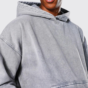 Proveedor de Ropa al por Mayor, Sudadera con Capucha Extra Grande para Hombre, Teñida, de Algodón y Felpa, con Logotipo Personalizado Bordado, Marca Privada - Product Image 5