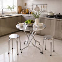 Table ronde pliante de 80 cm et 95 cm, imperméable, pour restaurant en plein air, fournie par l'usine