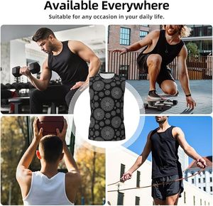Wholesale Men’s <b>Loose</b> Fit Tank <b>Top</b> Breathable Cotton Sleeveless Casual Sportswear Gym Training Summer Muscle <b>Vest</b> - Product Image 5