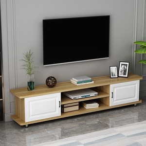 Moderno Mueble para TV de Lujo con Madera Sólida de Dos Tonos y Estante Central Abierto para Sala de Estar, Dormitorio, Apartamento, Hotel - Product Image 1
