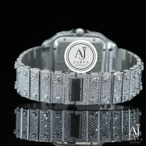 AARVA JEWELS นาฬิกาสแตนเลสสตีลหรูหราประดับเพชร ตัวเรือนทรงสี่เหลี่ยม 39 มม. ระบบอนาล็อก ควอตซ์ นาฬิกาแฟชั่นสำหรับทุกเพศ - Product Image 2